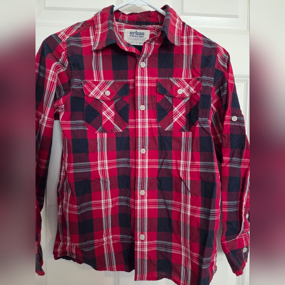 Urban Pipeline Red and Black Checkered Shirt